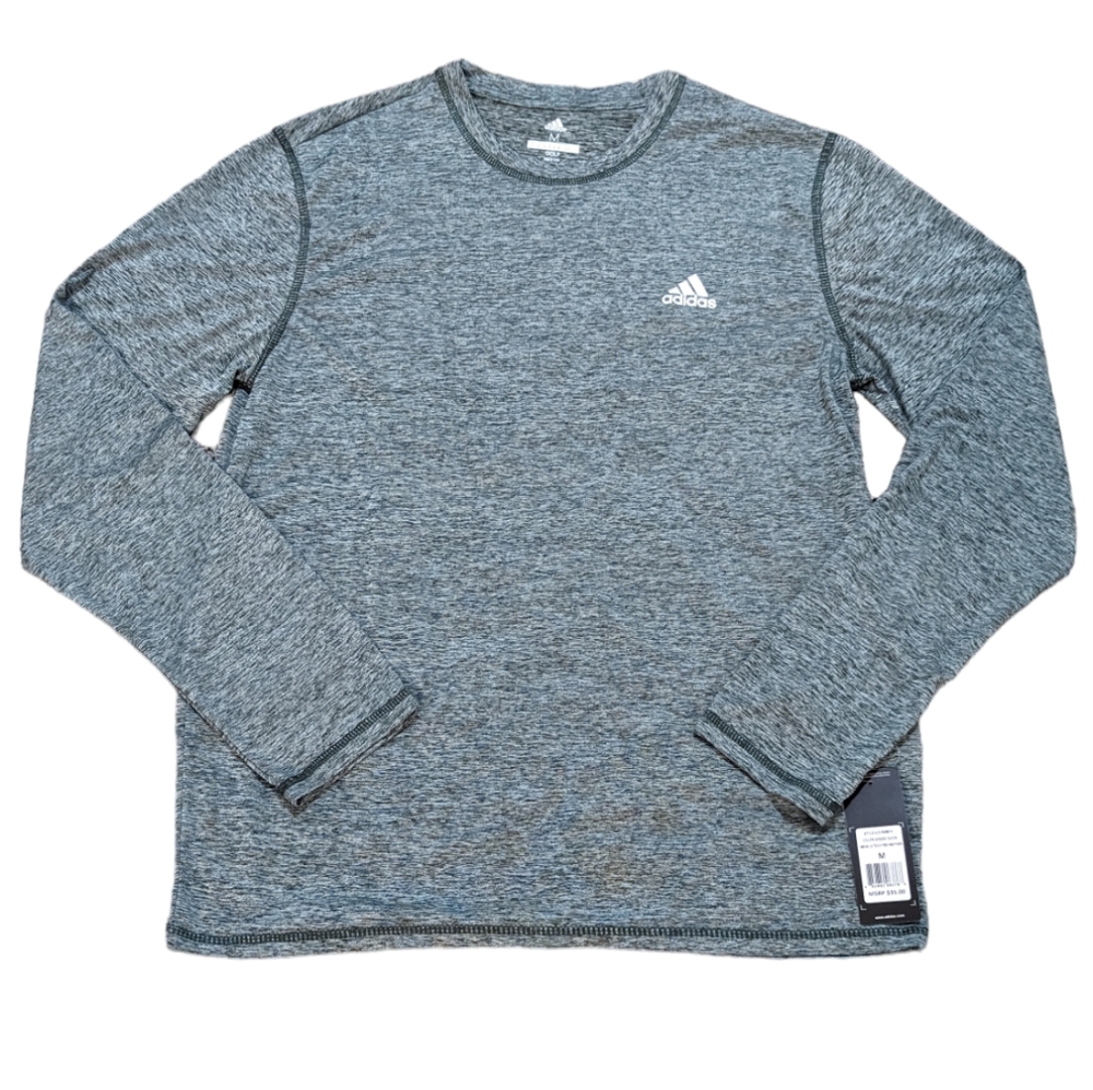 NWT Adidas Green Oxide LS Tech Tee-Heather Mens Medium